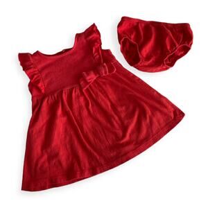 Infant/Baby Red Dress & Bloomer Set 12mos Spring Summer Versatile